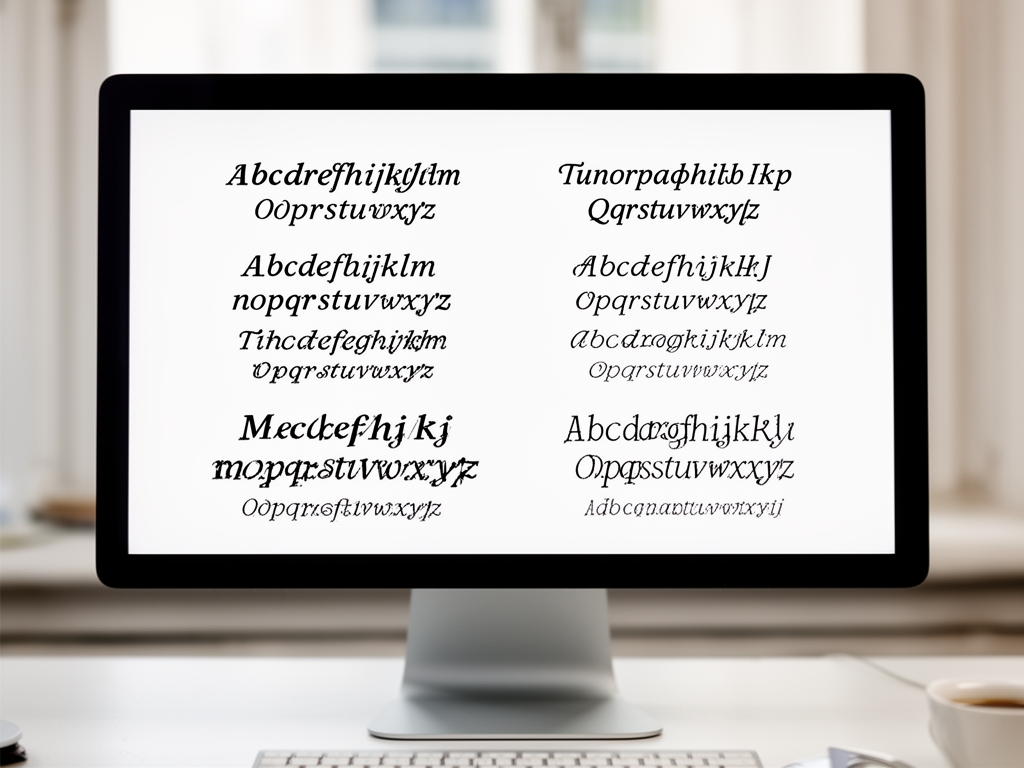 Сравнение нескольких шрифтовых пар на экране компьютера: наглядная демонстрация типографических различий для образовательных материалов